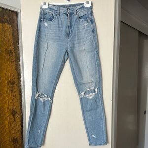 Light Blue Distressed Mom Jeans